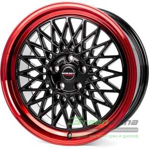 Купить Легковой диск BORBET B Black Rim Red R18 W8 PCD5x112 ET45 DIA66.5